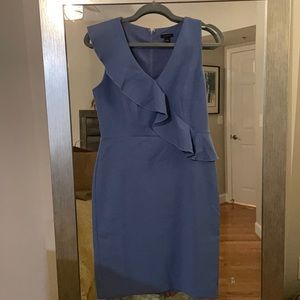 Periwinkle Ann Taylor Dress Knee-length with Ruffle detail and Back Slit